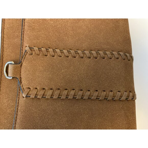 Kiss Me Couture Vegan Leather Small Crossbody Bag Laces Y2K Style Cognac Brown - Picture 5 of 16